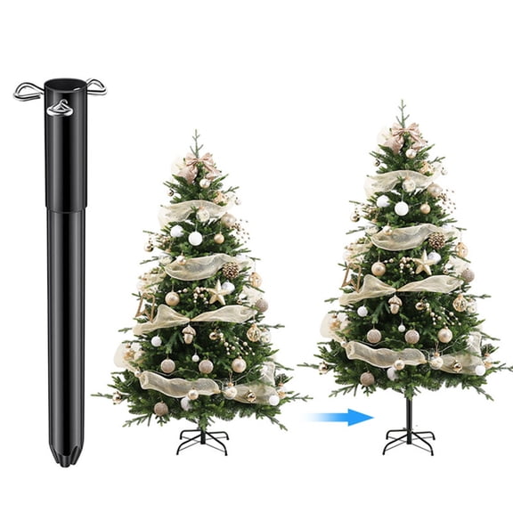 Artificial Christmas Tree Height Extender Metal Tree Base Extension Pole with 3 Fixing Screws Holiday Tree Riser Fits 0.5-1.25 Inch Poles