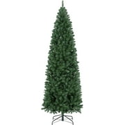 Artificial Christmas Tree Kingswood Fir Pencil Tree Includes Foldable Stand Holiday Decoration Slim Tree, 7.5Ft Green