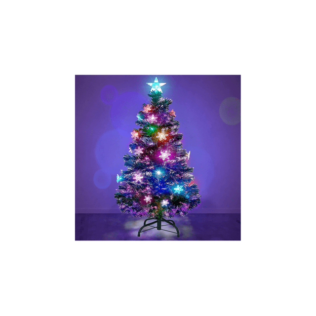 Artificial Christmas Tree Lights 4 Ft PreLit Optical Fiber Xmas