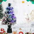 thumbnail image 1 of Artificial Christmas Tree with Lights, Fiber Optic Christmas Tree, Battery Operated Small Christmas Tree for Home Office Party Decorations, Snowflake Tabletop Tree LED Lights, 1 of 7