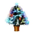thumbnail image 1 of Artificial Christmas Tree with Lights, USB Powered Small Christmas Tree, 17.7 Inch Colorful LED Christmas Decorations, Realistic PVC Fiber Optic Snowflake Ornaments for Home Office Party, 1 of 8