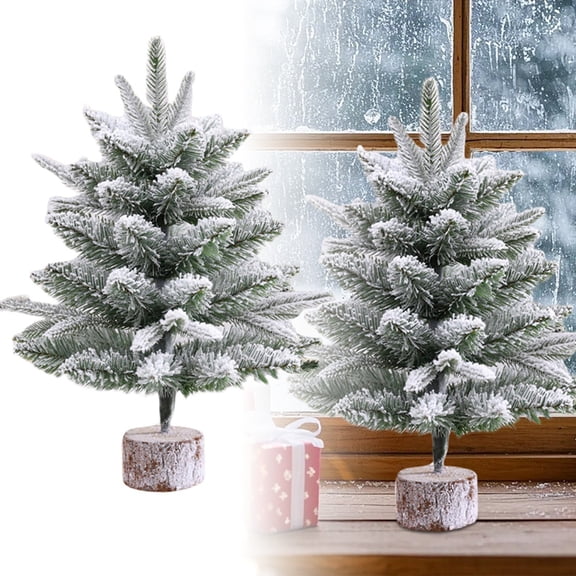 Artificial Christmas Tree Mini Unlit Tabletop Decor, Small Desktop Xmas Tree with Natural Burlap Bag Base & Realistic Pine Branches, Festive Indoor Home Office Christmas Party Decoration