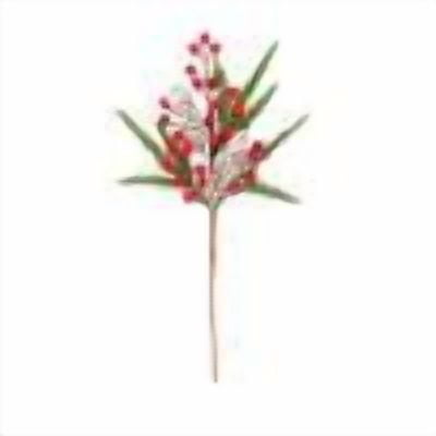 Artificial Christmas Tree Picks with Red Berries & Pinecones - Festive Holly Berry Pine Branches for Xmas Decor, Wreaths, Crafts, Holiday Home & Party Decorations