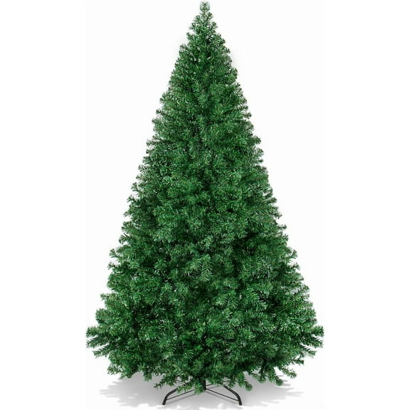 Artificial Christmas Tree,Premium Unlit Hinged Design, Dense Branches Realistic Holiday Décor w/Easy Assembly, Base