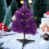Artificial Christmas Tree Table Top Christmas Tree with Plastic Stand - Pine Tabletop Tree - Holiday Decoration - Crafting Accessory for Party Supplies Indoor Outdoor Holiday Home Decoration(Purple)