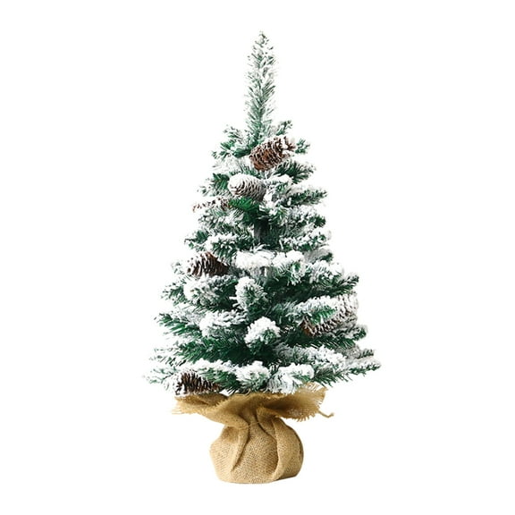 Artificial Christmas Tree, Tabletop Holiday Decor, 45cm Mini Christmas Tree with Light String, Indoor Outdoor Home Party Decoration