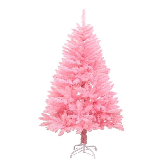 Artificial Christmas Tree, Xmas Pine Tree with Metal Christmas Tree Stand,Christmas Tree for Indoor and Outdoor Holiday Decoration (18 inch,Pink)
