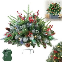 Artificial Christmas Tree for Outside - Small Lighted Xmas Trees with Ornaments Outdoor Christmas Decorations