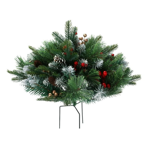 Artificial Christmas Tree with Ground Spikes, Pine Trees with Tripod Stake, Outdoor Christmas Decorations for Porch, Driveway
