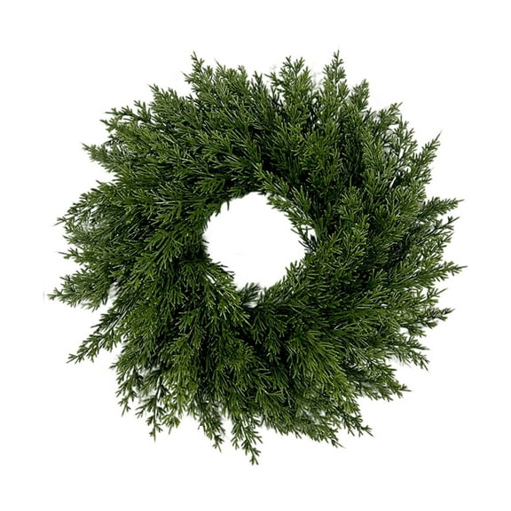 Artificial Christmas Wreath 17.7 Inch, Real Touch Norfolk Pine Greenery Wreath for Front Door Holiday Decor, Large Outdoor Indoor Xmas Window Wall Mantel Decor