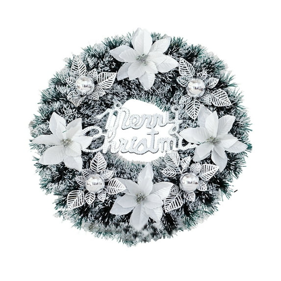 Artificial Christmas Wreath, Decorative Green Wreath for Front Door Wall, Festive Hanging ornament for Indoor Outdoor Holiday Decor(b)