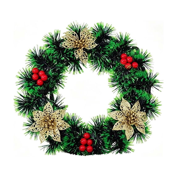 Artificial Christmas Wreath PVC Needle Multiple Styles Holly Leaves ...