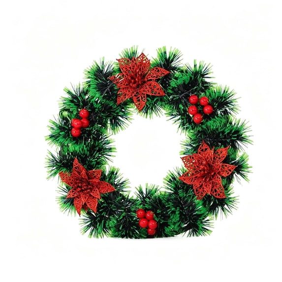 Artificial Christmas Wreath PVC Needle Multiple Styles Holly Leaves ...