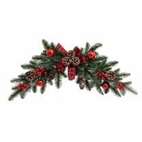 Artificial Christmas Wreath with Pine Cones and Berries, 28 Inch Decorative Door Hanging for Front Door, Window, or Mantel, Festive Holiday Decor for Home, Office, and Mall Scene