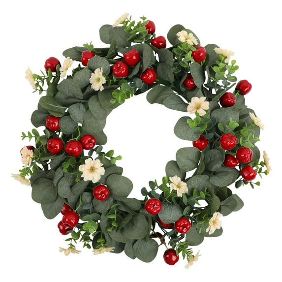 Artificial Christmas Wreath for Front Door 18 Inch Handmade Hanging Decor for Holiday Christmas Tree Fireplace Wall Window Indoor Outdoor Decoration