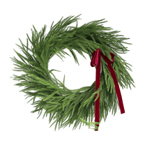 Artificial Christmas Wreaths for Front Door, Norfolk Pine and Cedar Greenery with Red Bows, Real Touch Indoor Outdoor Holiday Decorations, Seasonal Xmas Decor valentines day decorations