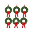 thumbnail image 1 of Artificial Christmas Wreaths Set of 6 with Decorative Bows for Indoor Outdoor Holiday Door Wall Window Decor, 1 of 4