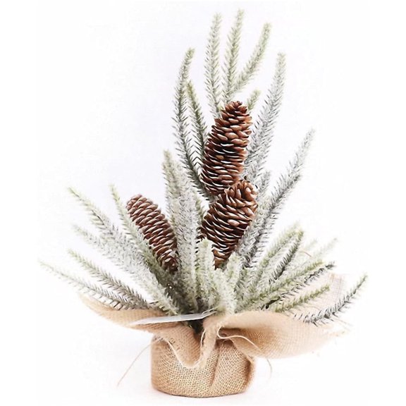 Artificial ChristmasTree Small Pine Tree with Pine Cone Christmas Pine Tree with Burlap Base Winter Ornaments Tabletop Trees Decor for Christmas Xmas Home Decoration,1 Pc 30 cm,Topboutique