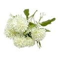 thumbnail image 1 of Artificial Chrysanthemum Bouquet, White Silk Mums, Six Head Faux Flower Stem, 11.8 Inch Wedding Decor, 1 of 3