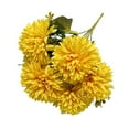 thumbnail image 1 of Artificial Chrysanthemum Bunch, Faux Mum Flowers, Fake Chrysanthemum Stems, 6 Head Realistic Mum Bunch, for Home Vase Table Centerpiece Wedding Decor, Yellow, 1 of 4