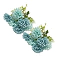 thumbnail image 1 of Artificial Chrysanthemum Flowers Dual Blue 2 Piece 6 Head Silk Stems 11.81 Inch Tabletop Floral Decor, 1 of 3