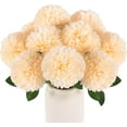thumbnail image 1 of Artificial Chrysanthemums Flowers Ball Flowers, Fake Mums Flowers Silk Plants for Home Decor Indoor Floral Arrangement Table Centerpiece (, Champagne), 1 of 5