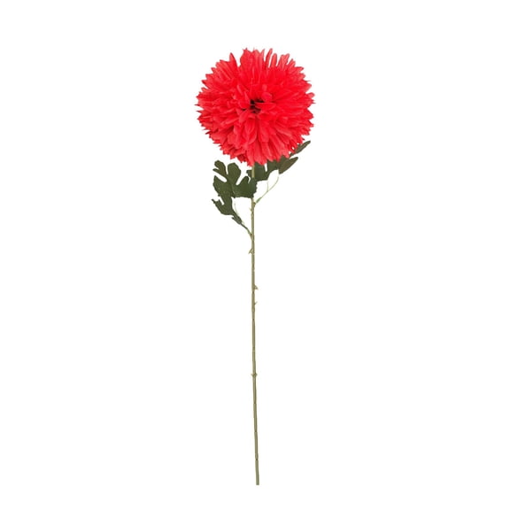 Artificial Chrysanthemums Flowers, Patriotic Fake Mums Flowers, for Memorial Day Independence Day Table Centerpiece (Single, Red)