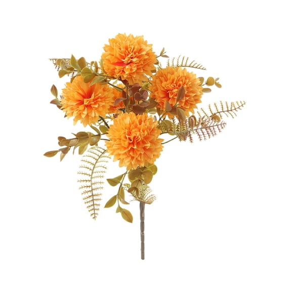 Artificial Chrysanthemums Silk Fall Flower, Fake Flowers Ball Flower Bouquet for Autumn Wedding Table Centerpieces Vase Floral Arrangement Front Porch Thanksgiving Cemetery Indoor Outdoor Decor
