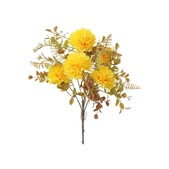 Artificial Chrysanthemums Silk Fall Flower, Fake Flowers Ball Flower Bouquet for Autumn Wedding Table Centerpieces Vase Floral Arrangement Front Porch Thanksgiving Cemetery Indoor Outdoor Decor