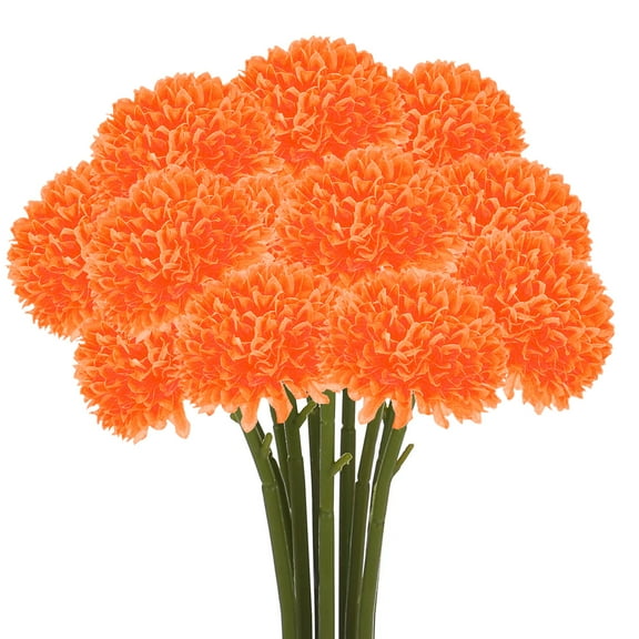 Artificial Chrysanthemums Silk Flowers Fake Mums Flowers 12 Pcs 11.2" - Home Garden Wedding Table Centerpiece Flowers Decor (Green)