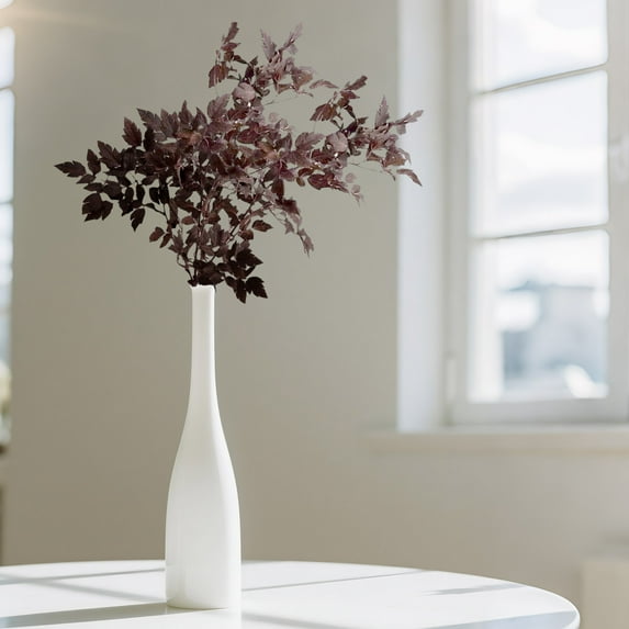 Artificial Cimicifuga Leaf Spray, 23 in Faux Burgundy Fall Greenery Branch with Long Stems for Vase, Farmhouse Thanksgiving Autumn Centerpiece Halloween Decor (1, Chocolate, 23 in)