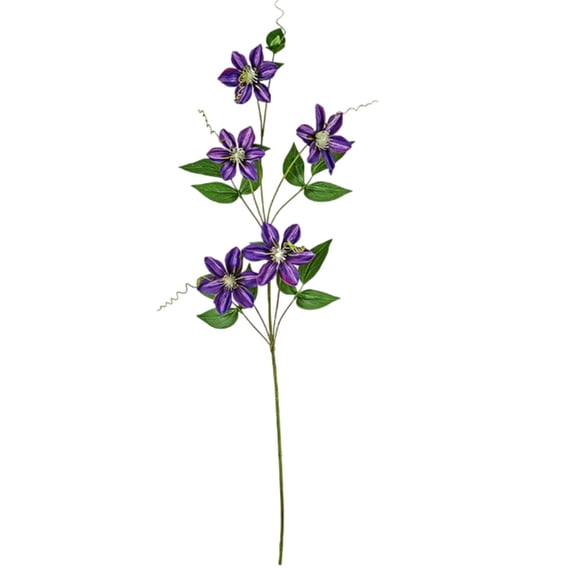 Artificial Clematis,Faux Floral Bouquet,Realistic Fake Flower for Home Table Wall Vase Decor