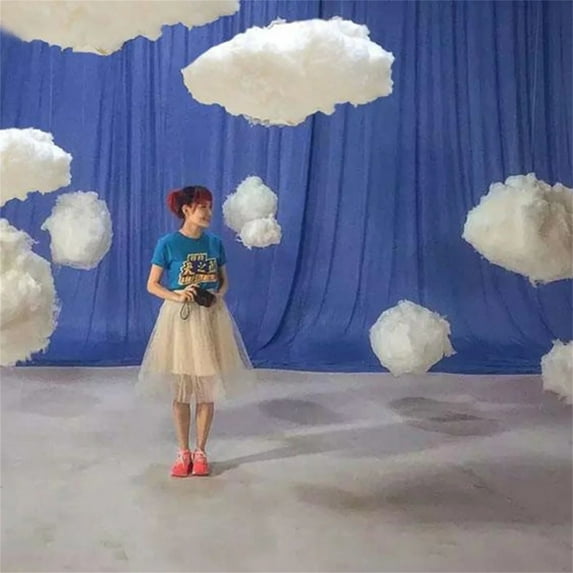 Artificial Cloud Props, 3D Decorative Fake Clouds, Clouds for Room Ceiling, Cotton Clouds Decorations, Wedding Party Art Stage Supplies, Festival Supplies(15*15*15cm)
