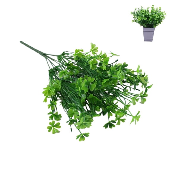 Artificial Clover Stems, Faux Greenery Bouquets for Table Decor, 13.8in Plastic Spring Floral Stems, 2pcs