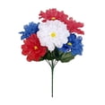 thumbnail image 1 of Artificial Compositae Flowers, Patriotic Memorial Bouquet, Red White Blue Silk Flower Arrangement for Holiday and Home Decor, 1 of 6