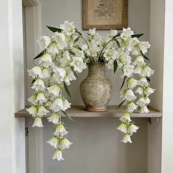 Artificial Convallaria Majalis Flowers for Wedding Decorations, Ceiling Garlands, Cloth Faux Floral Arrangements for Spring and Summer Home Decor White
