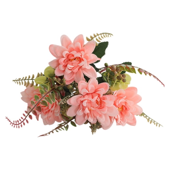 Artificial Coral Chrysanthemum Flower Bouquet, Multi-Head Flower Arrangement for Home Decor, Perfect for Photography Props and Table Setting, Long-Lasting Creative Gift