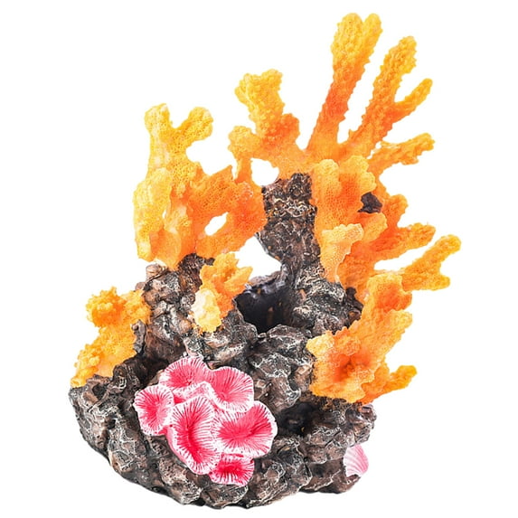 Yellow Resin Coral Decoration for Aquariums and Fish Tanks Perfect for Betta Tank Layout Gifts 6.5