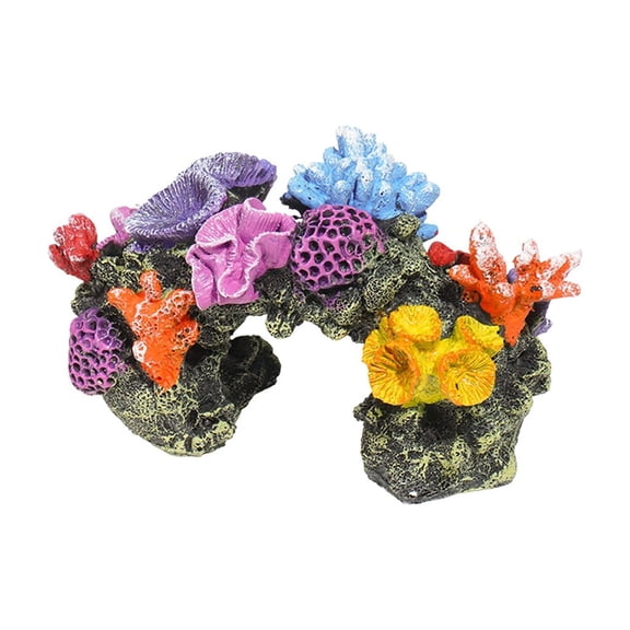 Artificial Corals Reefs Ornament for Aquarium Resin Fish Tank Decoration Cave Hideout Natural Rocks Hollow Hole for Breeding Aquatic Scenery