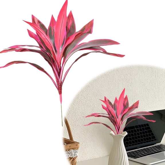 Artificial Cordyline Fruticosa Logs Tropcial Plant, Fake Dracaena Tree for Indoor Outdoor Office Home Living Room Patio Greenery Porch Decor, Pink