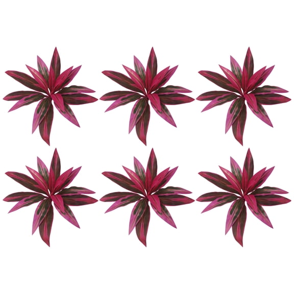 Artificial Cordyline Terminalis Fake Plants, 6PCS Faux Red Dracaena Stems, Faux Cordyline Bushes for Home Garden Office Wedding Indoor Outdoor Decor