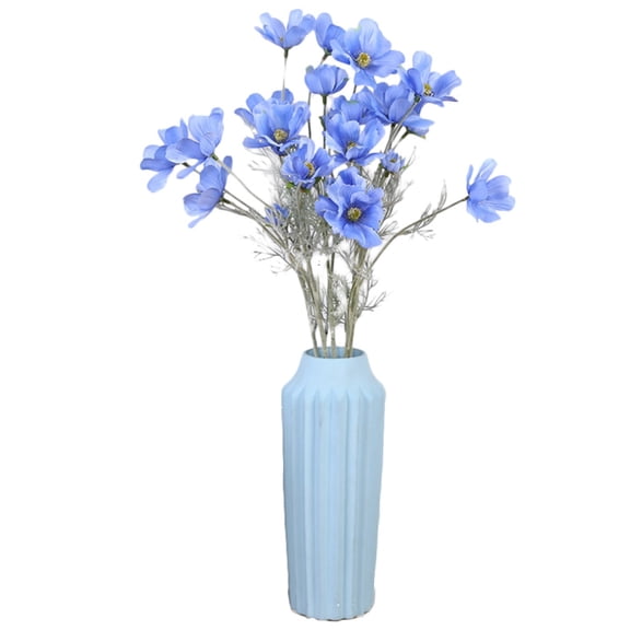 Artificial Cosmos Bipinnata Flower Simulation Flower Bouquet For Home Decoration(Sky Blue)