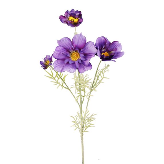Artificial Cosmos Galsang Flower Long Stem Fade Proof Simulated Silk Cosmos Galsang Flower for Home Party Wedding Purple Blue