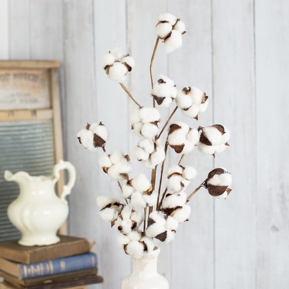 Factory Direct Craft Artificial Cotton Spray, 28 Inch Farmhouse Floral Stem for Indoor Arrangements