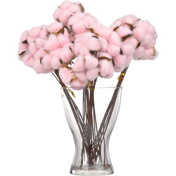 Artificial Cotton Stem 30pcs 13 Inch Cotton Boll for Home Decor Centerpiece Housewarming Wedding DIY Bridal Bouquet(Light Purple)