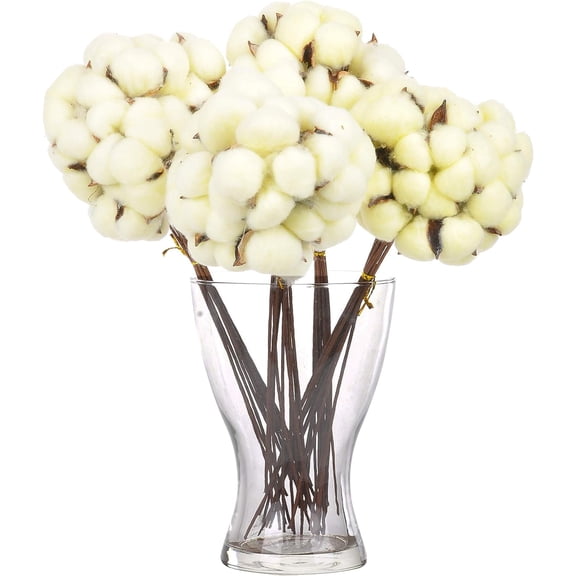 Artificial Cotton Stem 30pcs 13 Inch Cotton Boll for Home Decor Centerpiece Housewarming Wedding DIY Bridal Bouquet(Light Purple)