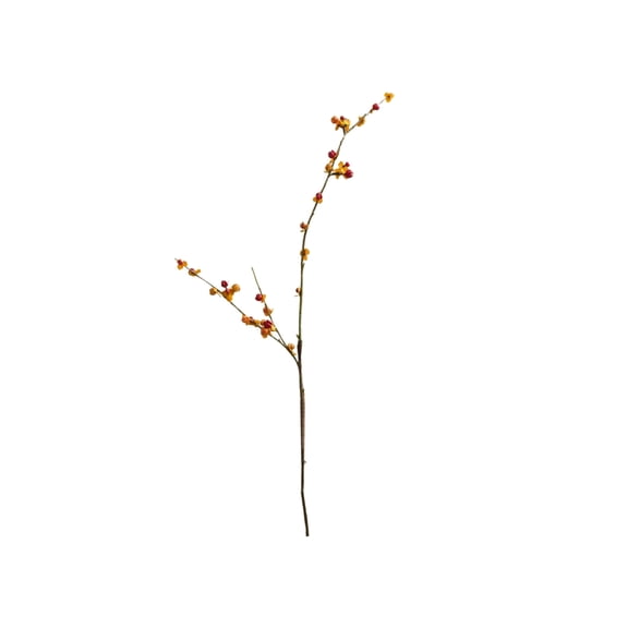 Artificial Crabapple Berry Branch, Textured Faux Fruit Stem for Rustic Table Decor
