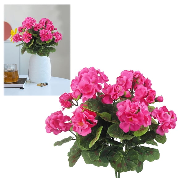 Artificial Crabapple Verdsylv Artificial Crabapple Flower Bouquet - Rose Red Bush for Garden & Vase Decor, Suitable for Patio & Table Centerpieces, Natural-Looking & Reusable, Faux Flower Stem