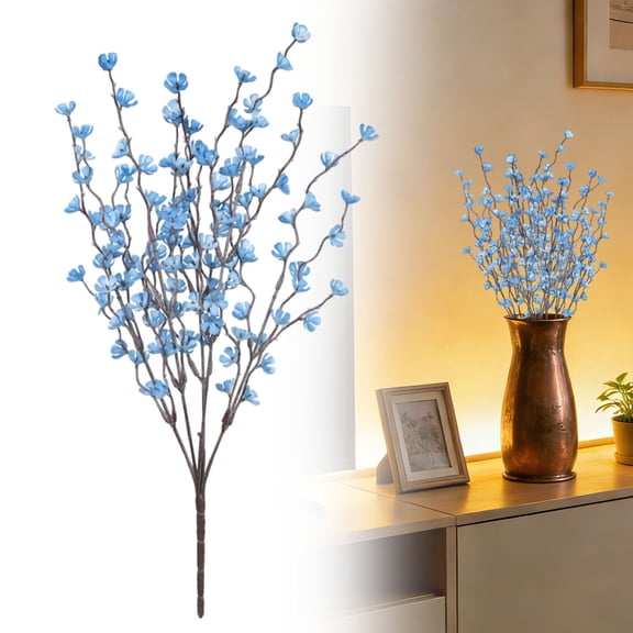 Artificial Creamy Long Flower 1 Stem with Frosted Powder for Tall Vase Arrangements