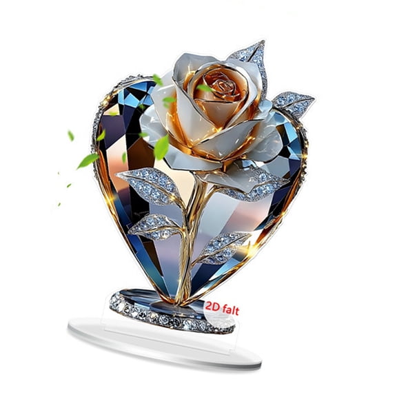 Artificial Crystal Acrylic Tabletop Decoration Gift For Birthday Wedding Anniversary 2D Printing Art